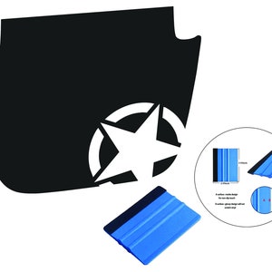 Alpha Romeo Military Star Blackout Vinyl Hood Decal Set - Fits 2018+ Jeep Wrangler JL/Jeep Gladiator JT Sport/Sahara/Overland Models