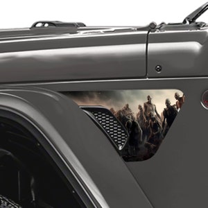 Zombie Horde 2pc Vinyl Fender Decal Set - Fits Jeep Wrangler JL/Jeep Gladiator JT 2018+