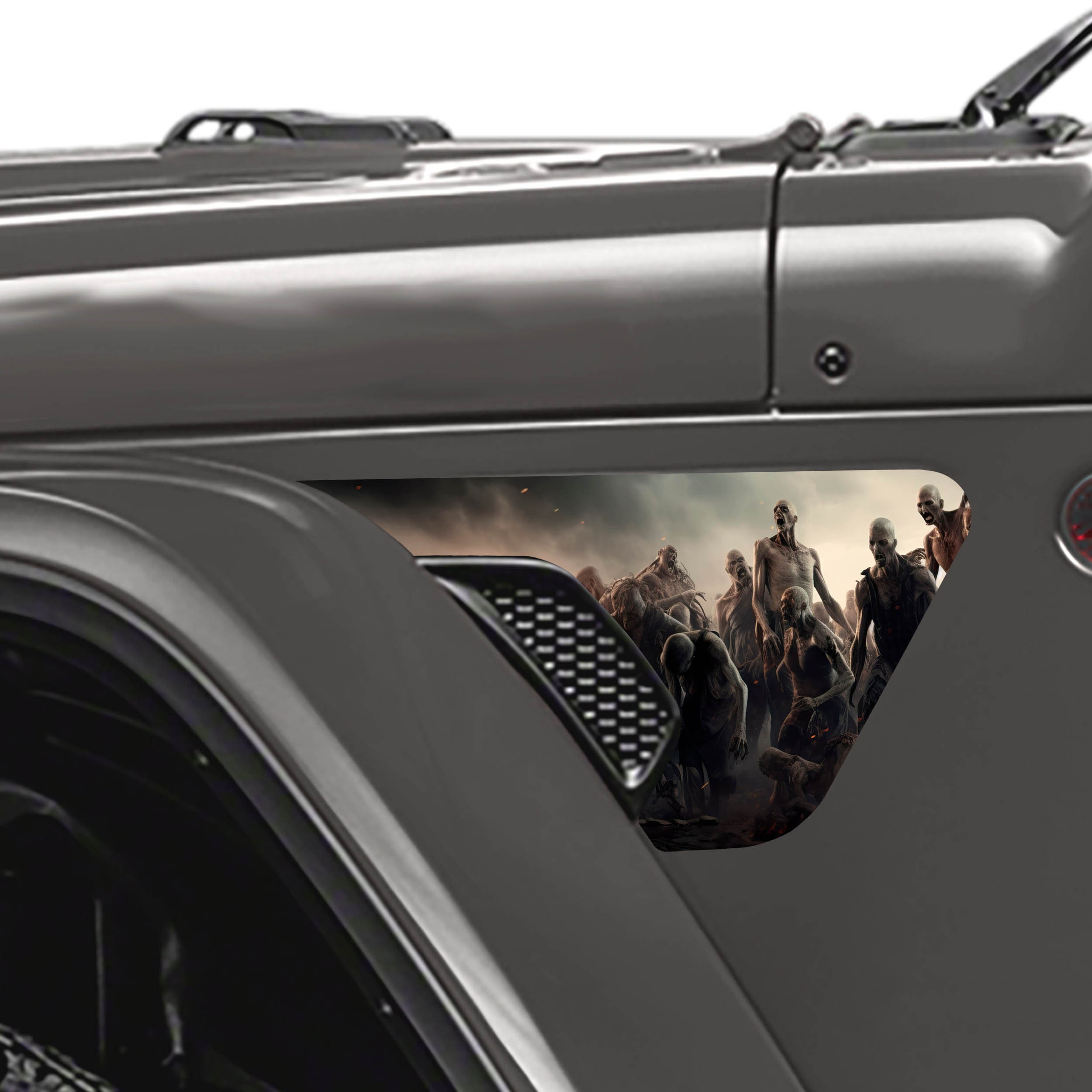 Zombie Horde 2pc Vinyl Fender Decal Set - Fits Jeep Wrangler Jl