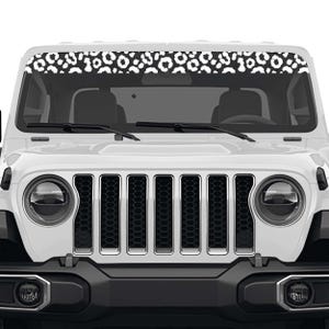 Adhesivo de vinilo con estampado de leopardo para parasol, compatible con Jeep Wrangler JL/Jeep Gladiator JT 2018-2024