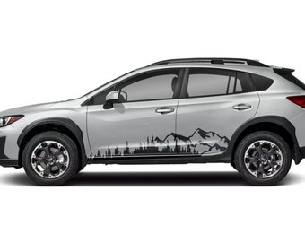 Mountain Forest 2Pcs Side Panel Vinyl Decal Fits Subaru Crosstrek 2024+