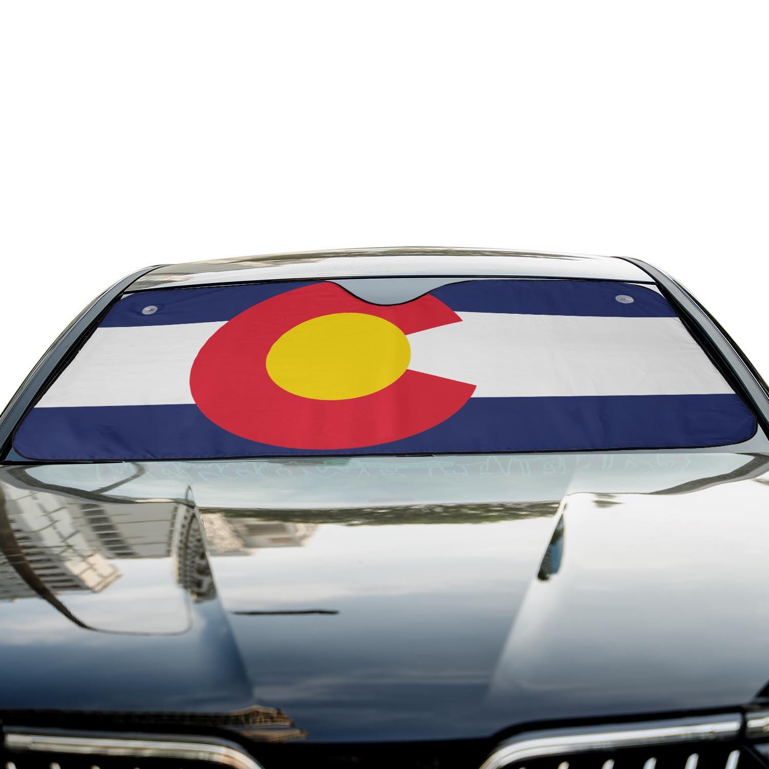 Discover Colorado State Flag Car Sunshade, Windshield Sun Protector, Auto Sun Visor Cover