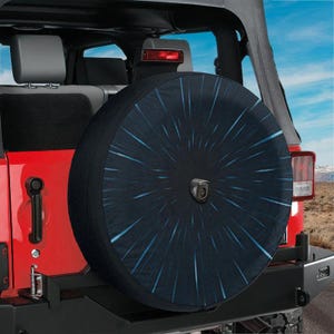 Spare Tire Hyperspace Jump Cover With Backup Camera Hole Option For Wranglers, Broncos Tire Sizes Available Full Color Print Camping Gift