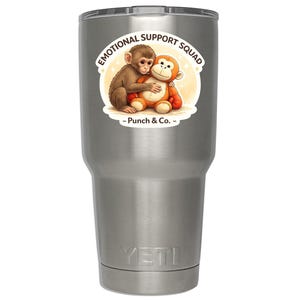 Baby Punch Monkey Emotional Support Squad Vinyl Sticker Waterproof Decal for Car Truck Laptop Toolbox image 3