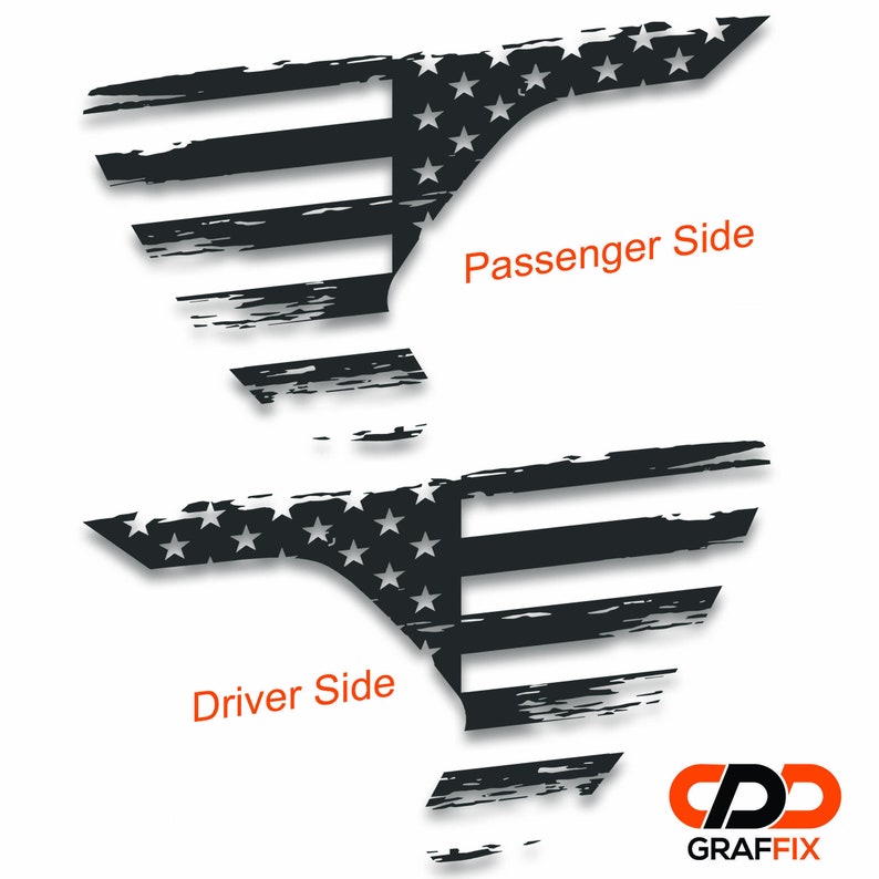 Distressed Tattered American Flag Fender Vent Vinyl Decal for Jeep Wrangler JL and Gladiator JT 2018 and Newer Patriotic Off-Road Design image 5