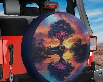 Dreamscape Tree Spare Tire Cover With Backup Camera Hole Option
