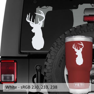 Deer Buck Head Vinyl Decal | Customizable Buck Antler Wildlife Window Sticker | Hunting Lover Car Sticker