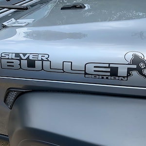 Silver Bullet Edition Vinyl Side Hood Decal Set Custom Design for Off-Road Vehicles Durable and Striking Graphics