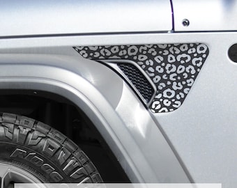 Leopard Print Fender Vent Vinyl Decal | Fits Jeep Wrangler JL & Gladiator JT 2018+ | Animal Print Graphic for Jeep Customization