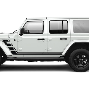 Geometric Double Body Lines Graphic Kit Fits Jeep Wrangler JLU 4 Door 2018+