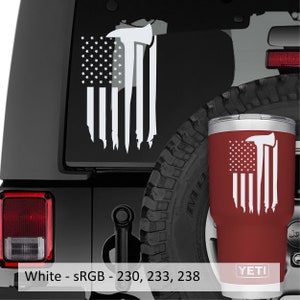 Firefighter Thin Red Line Flag Vinyl Decal with Axe | USA Patriotic Sticker for Car, Helmet, Laptop, or Toolbox | First Responder Gift