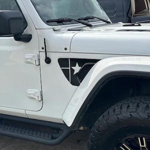 Texas Lone Star Flag Fender Vent Vinyl Decal for Jeep Wrangler JL & Gladiator JT (2018+), Custom Off-Road Texas Pride Design