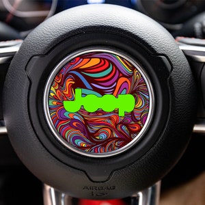Abstract Pattern Print Steering Wheel Decal Overlay Accessory for Jeep Vehicles