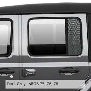 Honeycomb Hex Mesh Pattern Side Window Vinyl Decal Set - Fits  2018+ Jeep Wrangler Gladiator JT