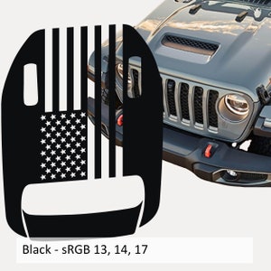 American Flag Clawed Foot Hood Vinyl Hood Decal Set
