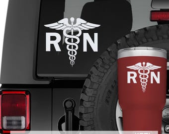 RN Nurse Caduceus Vinyl Decal Sticker