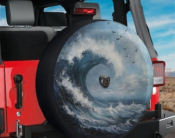 Tidal Wave Spare Tire Cover, Full Color Print, Backup Camera Option