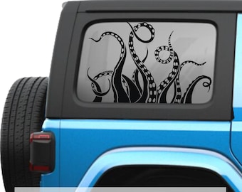 Kraken Octopus Tentacles Hardtop Window Decal Set - Fits Jeep Wrangler JLU 2018+