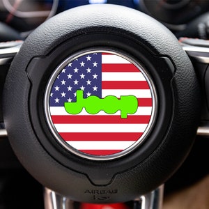 American Flag Steering Wheel Decal Overlay Accessory for Jeep Vehicles