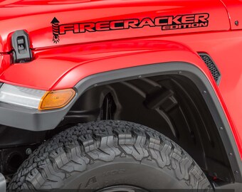 Firecracker Red Edition Vinyl Transfer Hood Decal for Jeep Wrangler JL Gladiator JT Hoods