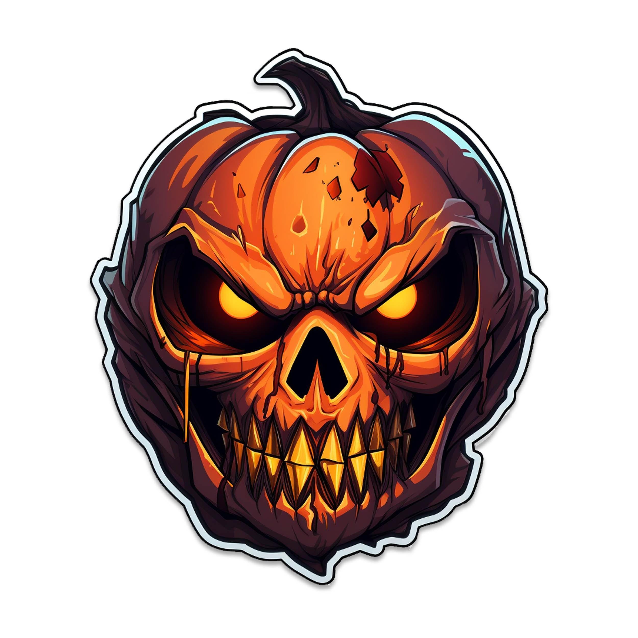 Halloween Evil Smiling Jack O Lantern Vinyl Sticker - Etsy