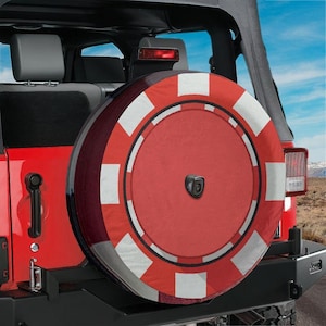 Spare Tire Poker Chip Stack Cover With Backup Camera Hole Option For Wranglers, Broncos All Tire Sizes Available Color Print Camping Gift
