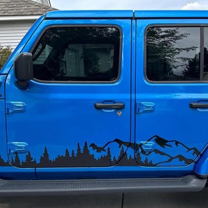 Mountain Forest 2Pcs JLU Lower Rocker Vinyl Transfer Decal Fits Jeep Wrangler JLU 4 Door 2018 and Newer Model