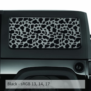 Koe print patroon hardtop raamstickers set - past op Jeep 2-deurs JK Wrangler 2007 - 2018