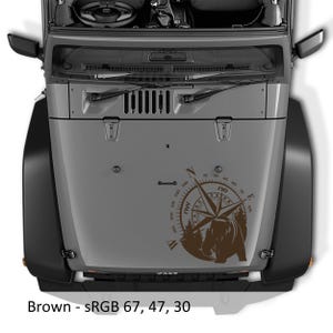 Calcomanía de vinilo de transferencia con brújula de oso negro, diseño gráfico de aventura al aire libre para autos, ventanas y portátiles, diseño personalizado duradero. imagen 5