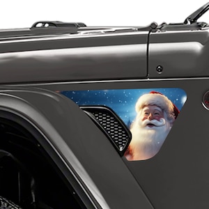 Santa Claus 2pc Vinyl Fender Decal Set - Fits Jeep Wrangler JL/Jeep Gladiator JT 2018+