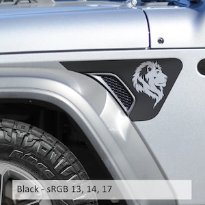 Leo the Lion Head Fender Vent Vinyl Decal Jeep Wrangler JL and Gladiator JT 2018 and Newer Bold Custom Design