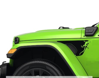 Climbing Gecko Fender Vent Vinyl Decal - Fits Jeep Wrangler JL/Jeep Gladiator JT 2018+