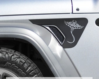 Tribal Stingray Fender Vent Vinyl Decal - Fits Jeep Wrangler JL/Jeep Gladiator JT 2018+
