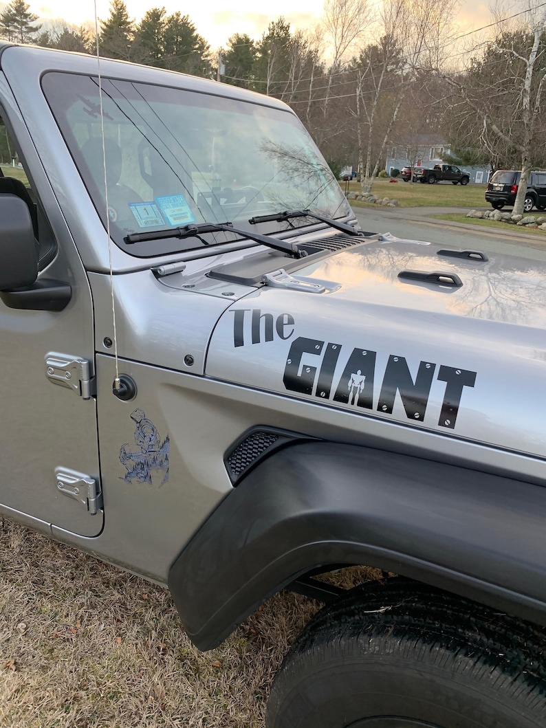 Jeep Custom Lettering Custom Text Hood 2-color Vinyl Decals - Fits Jeep Wrangler or Gladiator ...