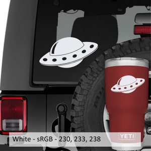 Flying Saucer UFO Vinyl Decal | Alien Spaceship Sticker for Car, Laptop, Water Bottle, Window, Notebook | Sci-Fi Lover Gift