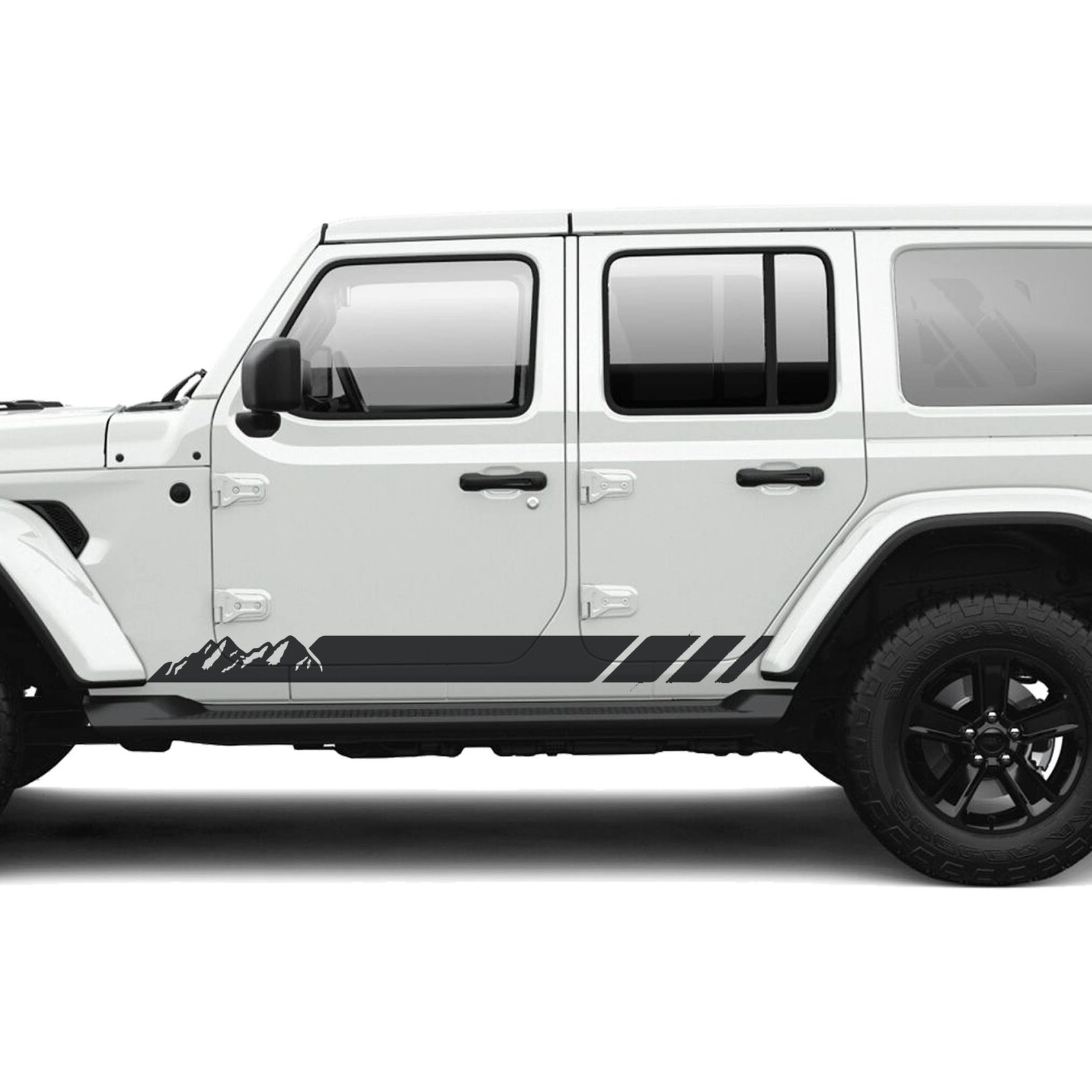 Mountain Stripe Rocker Panel Vinyl Graphic Kit | Fits Jeep Wrangler JLU ...
