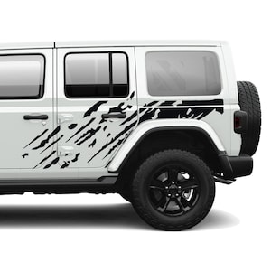 Mud Splash Vinyl Side Graphics JLU Kit  - Fits Jeep Wrangler JLU 4 Door 2018+