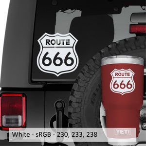 Route 666 Highway to Hell Vinyl Decal | Rebel Road Trip Sticker for Car, Toolbox, Laptop, Helmet, or Window | Dark Americana Graphic