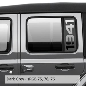 1941 Side Window Vinyl Decal Set Fits 2018 Jeep Wrangler JLU Gladiator JT image 1