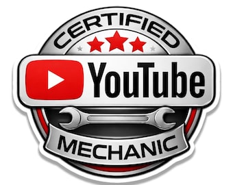 Certified YouTube Mechanic Funny Vinyl Sticker Mechanic Garage Humor Decal