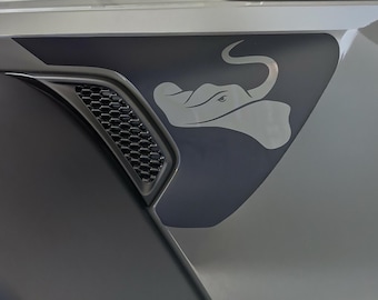 Sting-Gray Manta Ray Fender Vent Vinyl Decal - Fits Jeep Wrangler JL/Jeep Gladiator JT 2018+