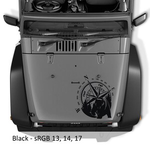 Calcomanía de vinilo de transferencia con brújula de oso negro, diseño gráfico de aventura al aire libre para autos, ventanas y portátiles, diseño personalizado duradero. imagen 3