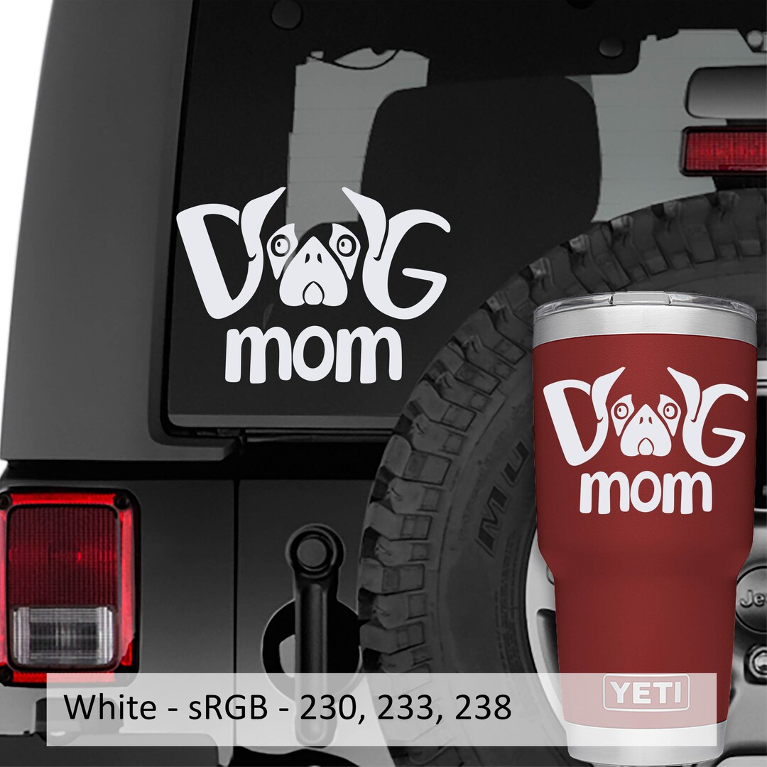 Dog Mom Pug Face Vinyl Decal Sticker | Pet Owner Pug Lover Car Window ...