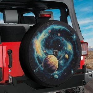 Spare Tire Planetary Pathways Cover With Backup Camera Hole Option For Wrangler, Broncos Tire Sizes Available Full Color Print Camping Gift