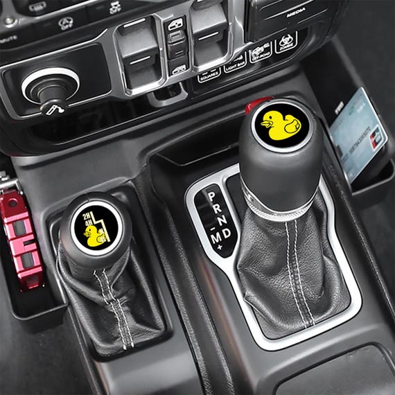 Rubber Ducky Gear 4x4 Shifter Vinyl Overlay Graphic Fits Jeep Wrangler 2018-2025 Gladiator 2020-2025 Cute Offroad Interior Decal