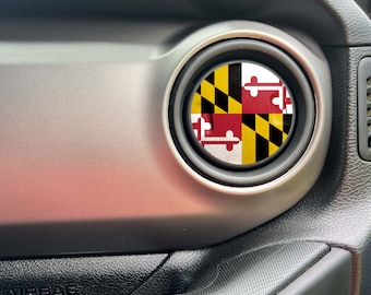 Maryland State Flag Air Vent Overlays • Heater AC Vent Decals Fits Jeep Wrangler 2011-2024/Fits Jeep Gladiator 2019-2024