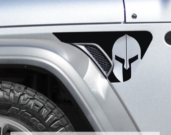 Spartan Helmet Fender Vent Vinyl Decal - Fits Jeep Wrangler JL/Jeep Gladiator JT 2018+