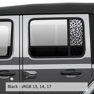 Leopard Print Pattern Side Window Vinyl Decal Set - Fits  2018+ Jeep Wrangler Gladiator JT
