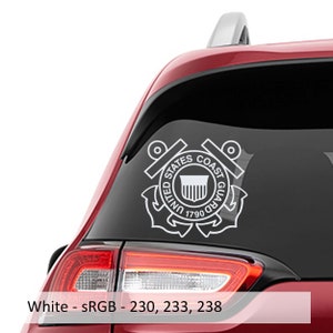 US Coast Guard Vinyl Decal | Patriotic Life Preserver & Anchor Sticker for Car, Laptop, Window, Tumbler | Military Support Gift
