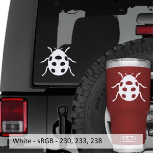 Ladybug Ladybird Beetle Vinyl Transfer Decal, Cute Insect Decal Sticker for Cars, Laptops, and Tumblers